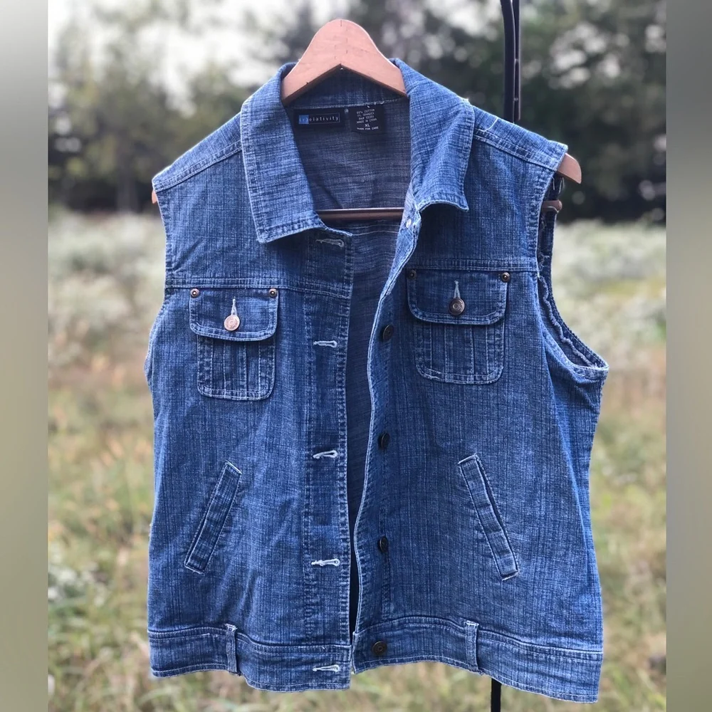 Classy denim vest by Relativity - Picture 1 of 9